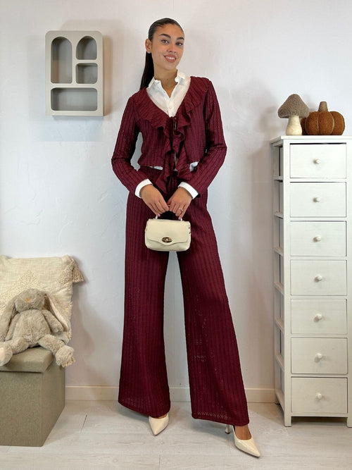 Pantalone palazzo tessuto lavorato