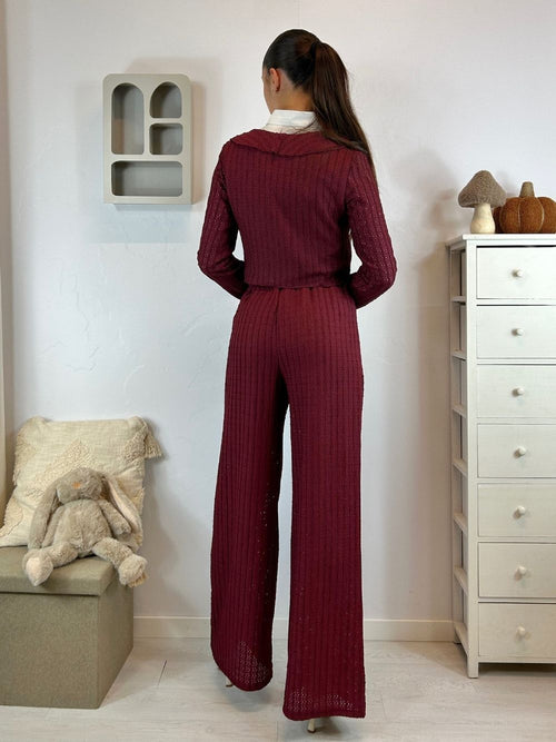 Pantalone palazzo tessuto lavorato