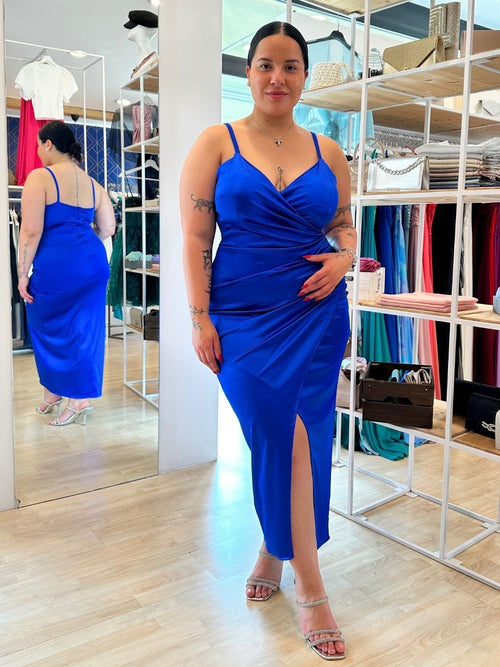 Abito maxi raso longuette tubino spacco