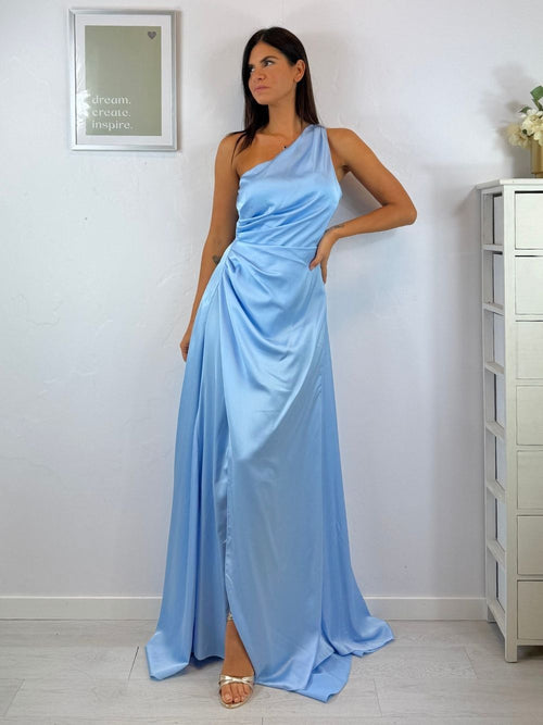 Vestito cerimonia monospalla raso