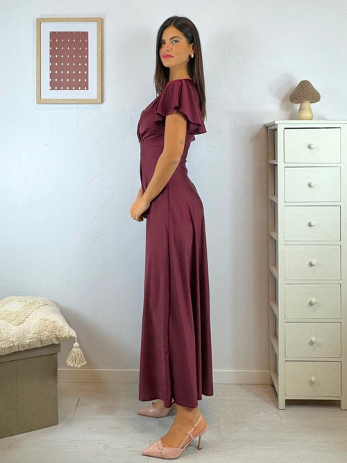 Vestito lungo raso manica corta