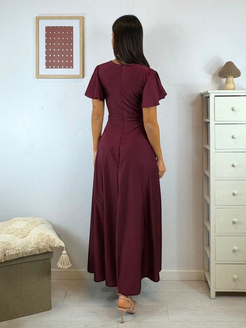 Vestito lungo raso manica corta