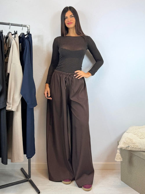 Completo camicia lunga arricciata e pantalone