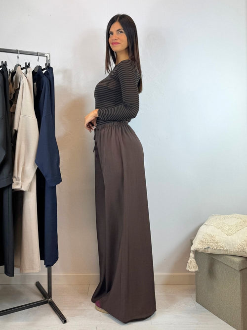 Completo camicia lunga arricciata e pantalone