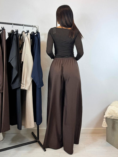 Completo camicia lunga arricciata e pantalone