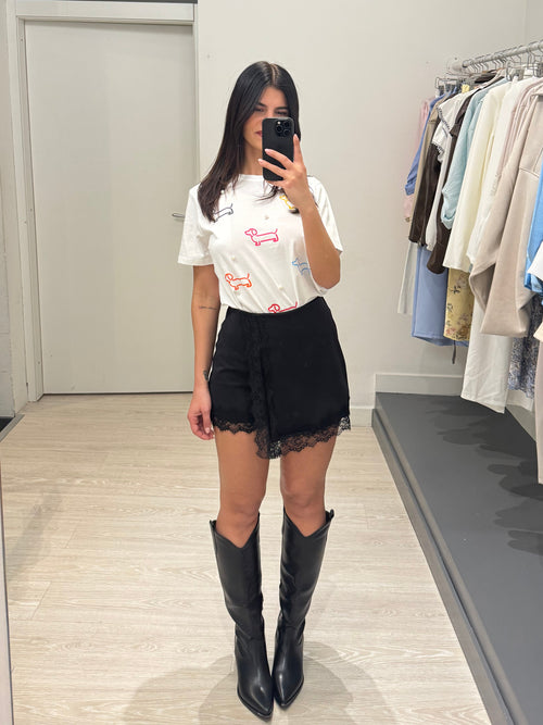 Shorts gonna con pizzo