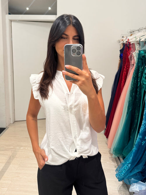 Camicia manica corta volant