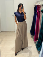 Camicia colletto manica corta raso