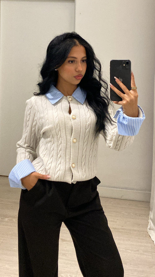 Cardigan camicia incorporata