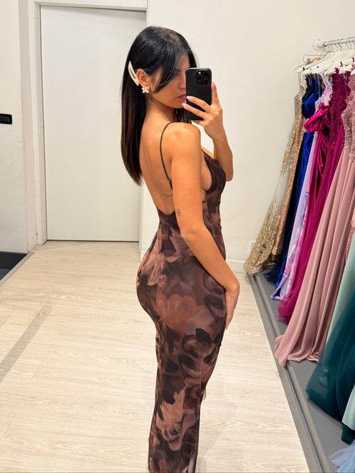 Vestito lungo tulle fantasia