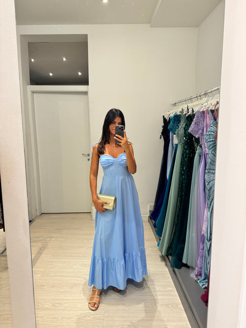 Vestito lungo cotone laccetti