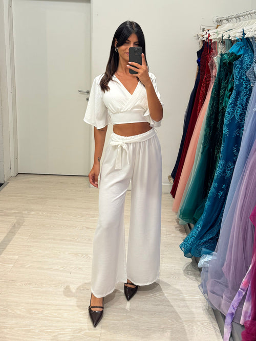 Pantalone palazzo leggero con cintura