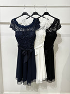 Vestito corto elegante pizzo tulle