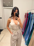 Gilet elegante con cintura gl