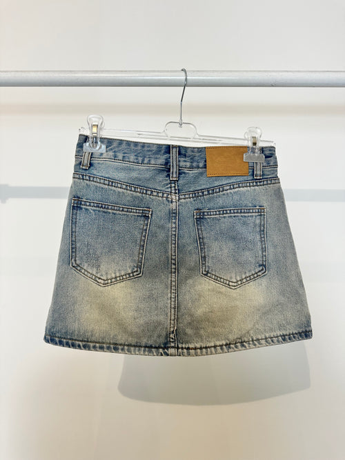 Minigonna di jeans lurex