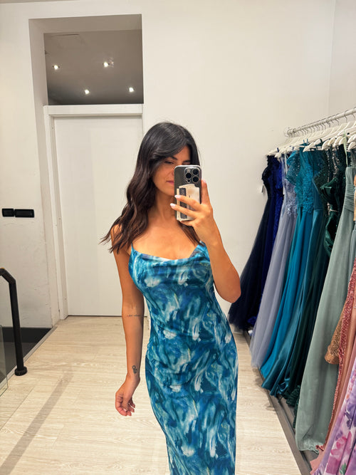 Vestito midì tulle fantasia