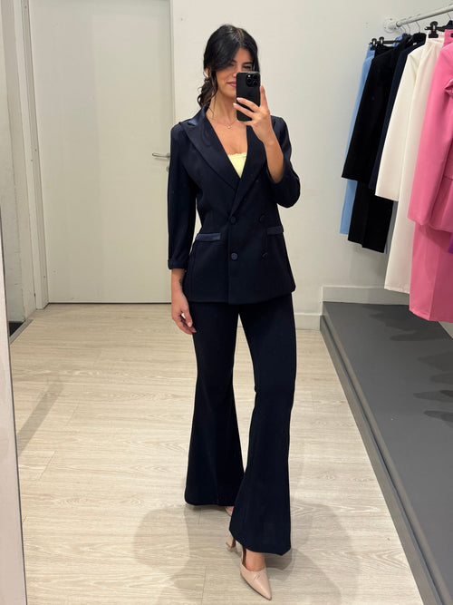 Completo giacca e pantalone inserti raso