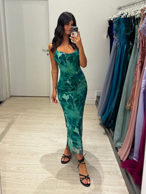 Vestito midì tulle fantasia
