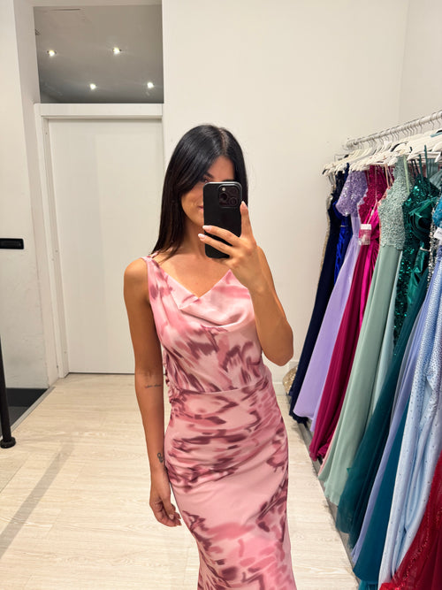 Vestito lungo fantasia scollo morbido