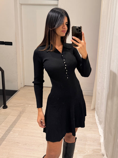 Minidress in maglia bottoncini metallici