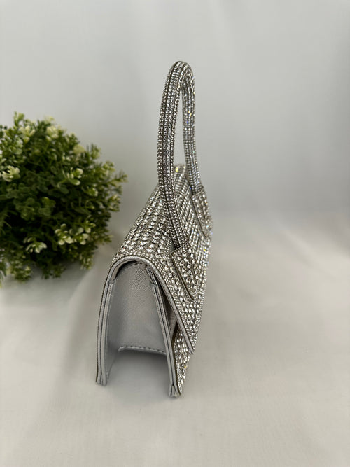 Borsetta strass manico rigido
