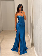Abito cerimonia sirena corpetto paillettes
