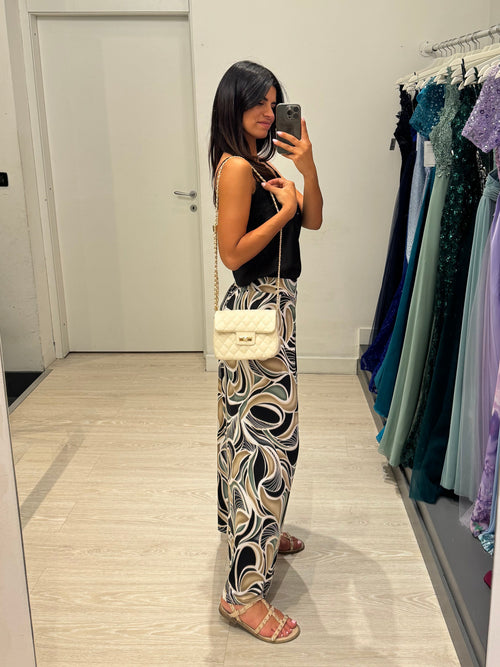 Pantalone viscosa geo palazzo