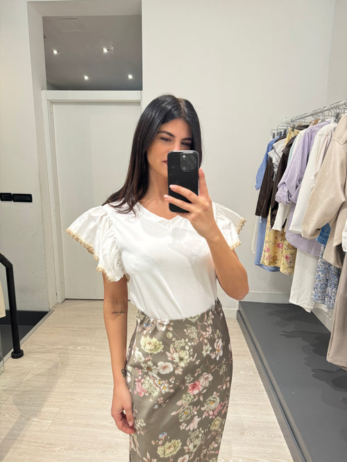 Gonna lunga raso floreale