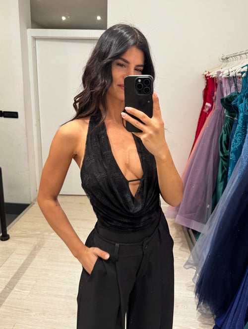 Body pizzo scollo morbido