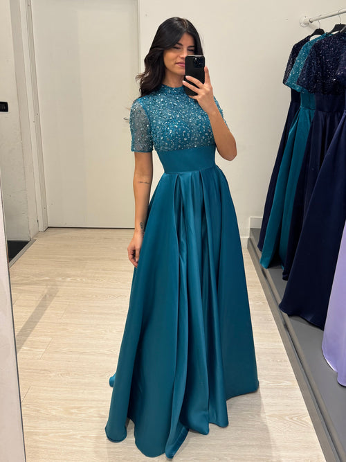 Abito Antonella manica corta paillettes