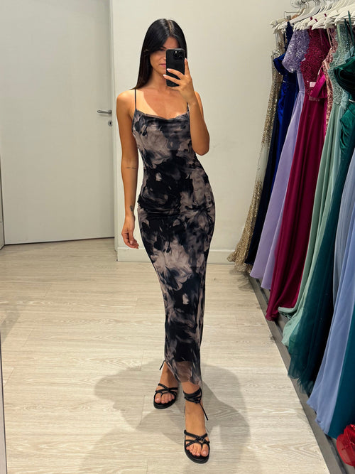 Vestito lungo tulle fantasia