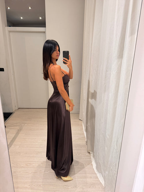 Vestito CHIARA lungo scollo incrociato morbido
