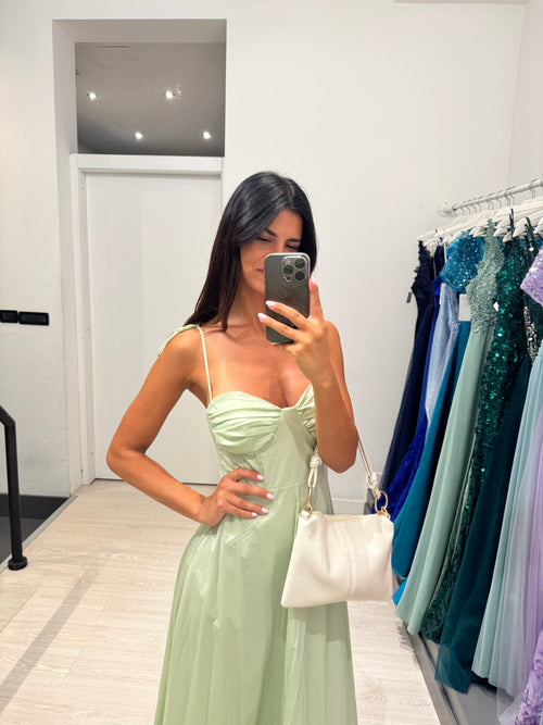Vestito lungo cotone laccetti