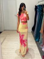 Completo tulle fantasia top e gonna