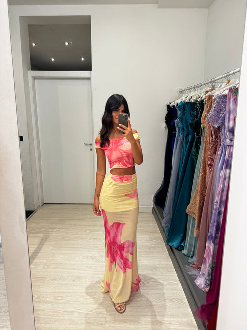 Completo tulle fantasia top e gonna