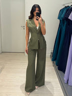 Completo gessato con gilet