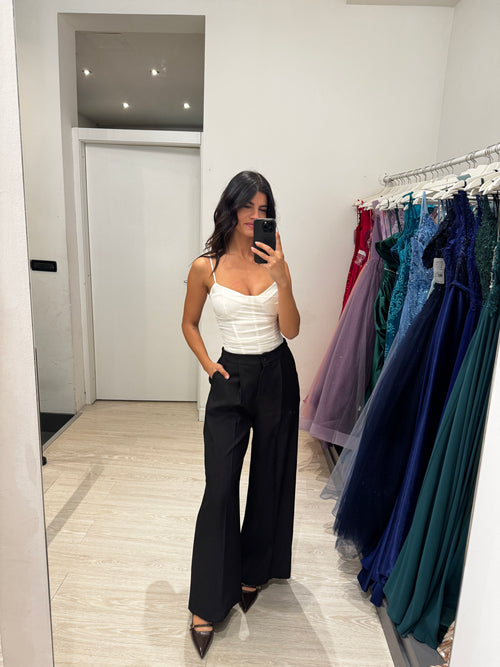 Top crop tulle stecche