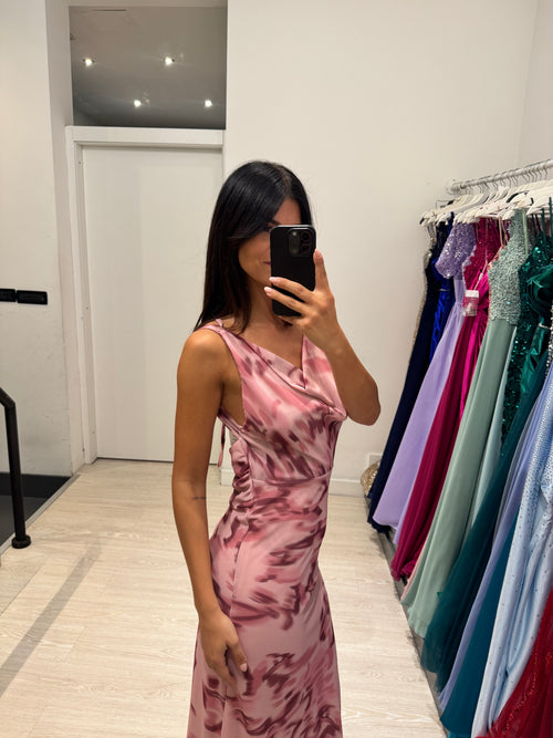 Vestito lungo fantasia scollo morbido