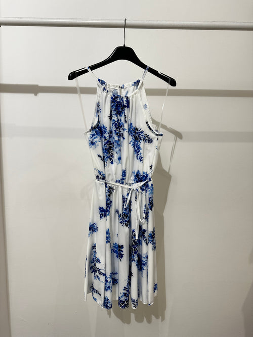Vestito corto scollo americano floreale