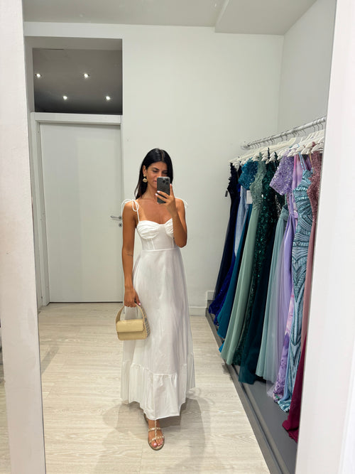 Vestito lungo cotone laccetti