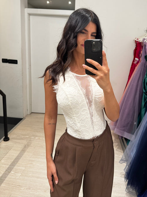 Body pizzo scollo dietro