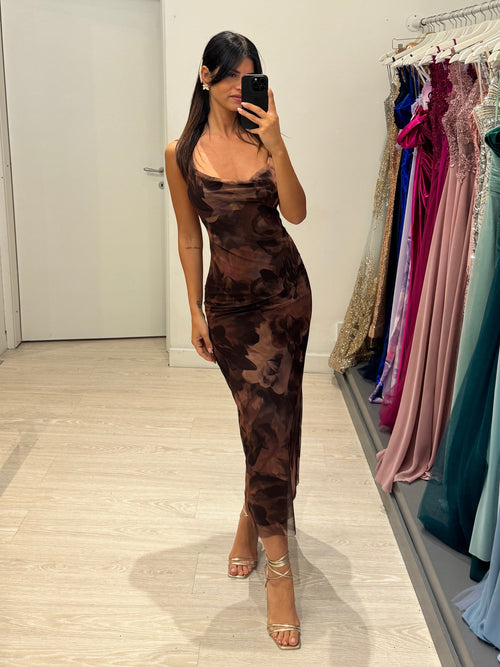 Vestito lungo tulle fantasia