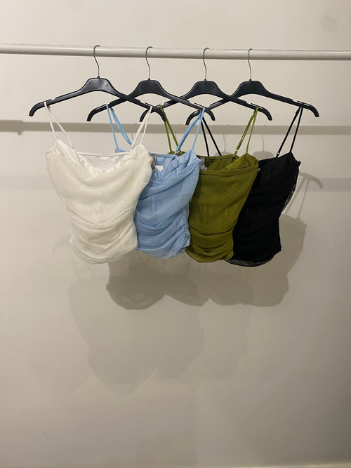Top crop tulle stecche