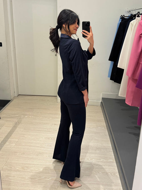 Completo giacca e pantalone inserti raso