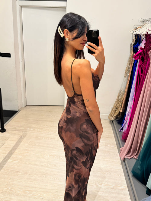 Vestito lungo tulle fantasia