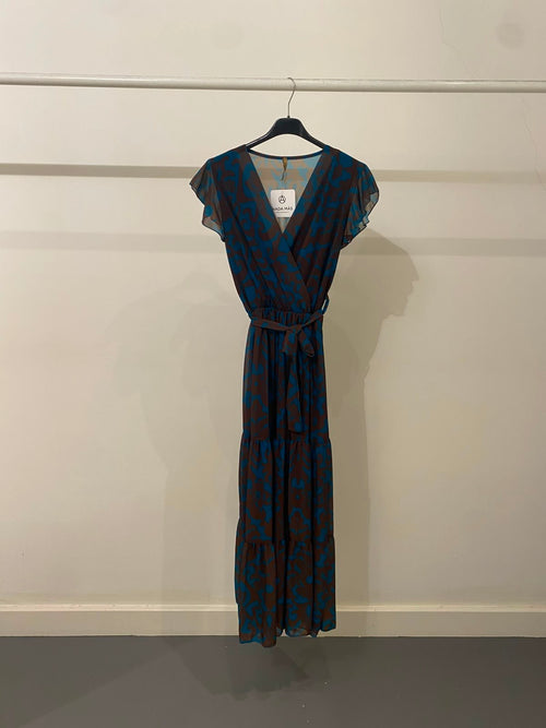 Vestito lungo manica fantasia mix