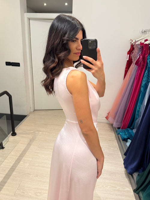 Abito cerimonia satin monospalla