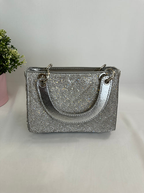 Borsetta piccola doppio manico strass