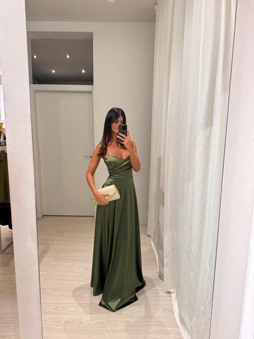 Vestito CHIARA lungo scollo incrociato morbido