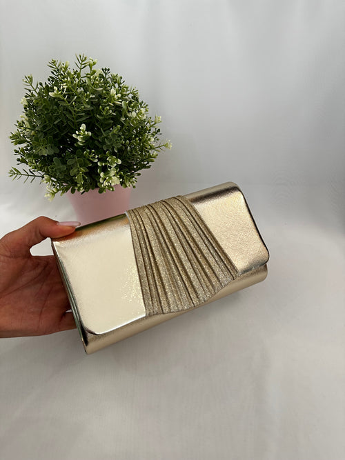 Pochette elegante pieghe Lurex